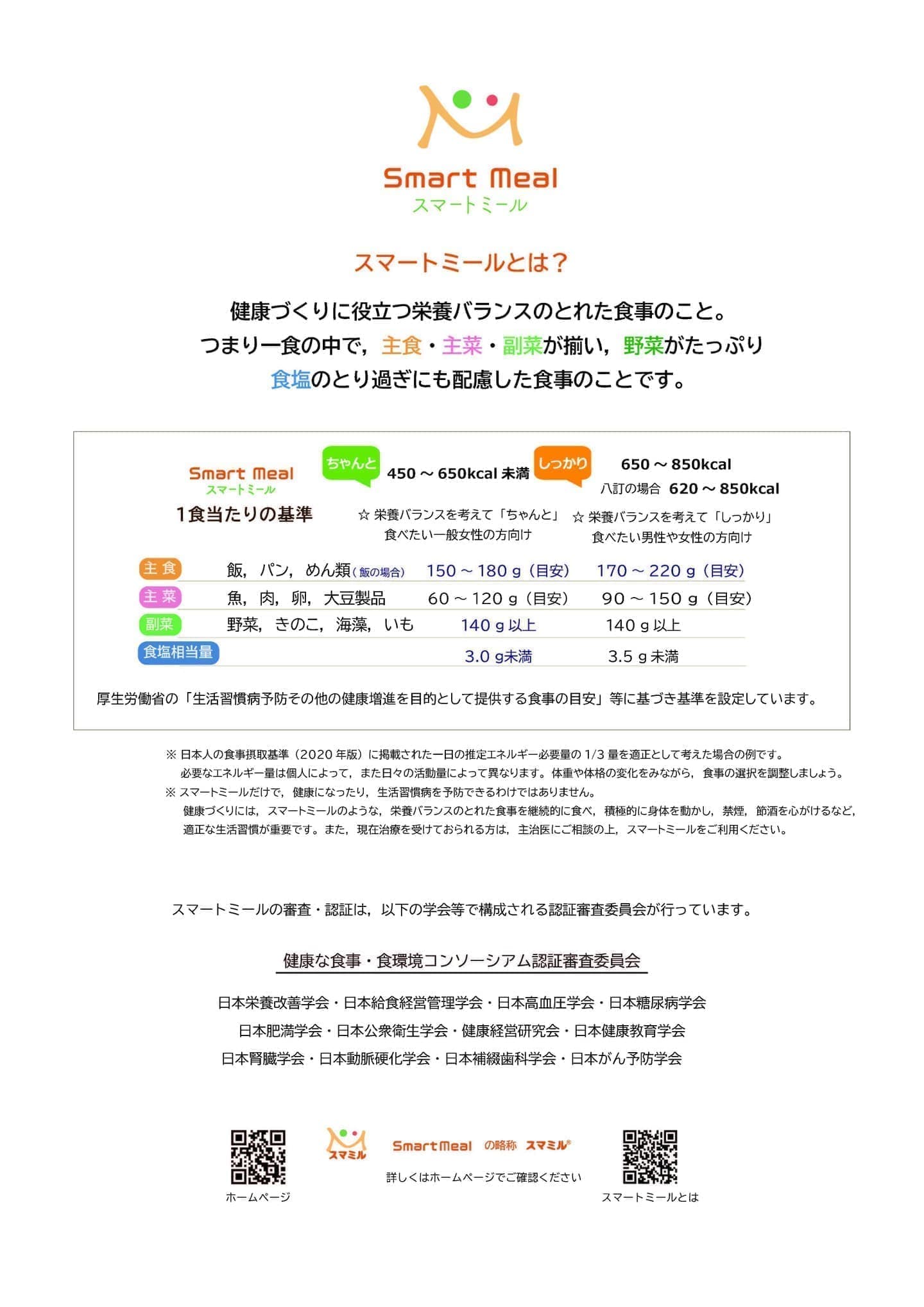 スマートミールとは|「健康な食事・食環境」認証制度